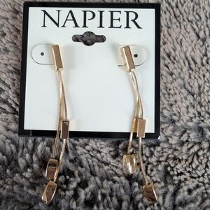 Napier Gold Dangle Earrings